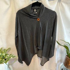 Gray 1-Button Cardigan